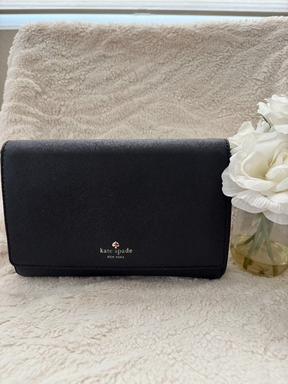 Kate Spade Alek Charlotte Street Crossbody Bag in Black Saffiano Leather